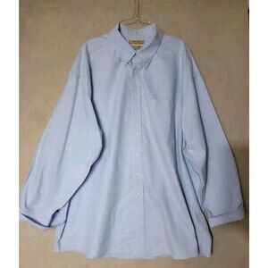 Roundtree & Yorke Gold Label Non Iron Oxford Shirt Mens 4XL Blue Button Down